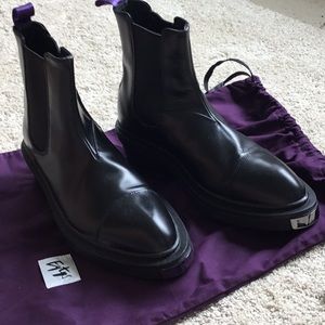 Brand New Eytys black leather boots. Never been worn. Includes garment bag.